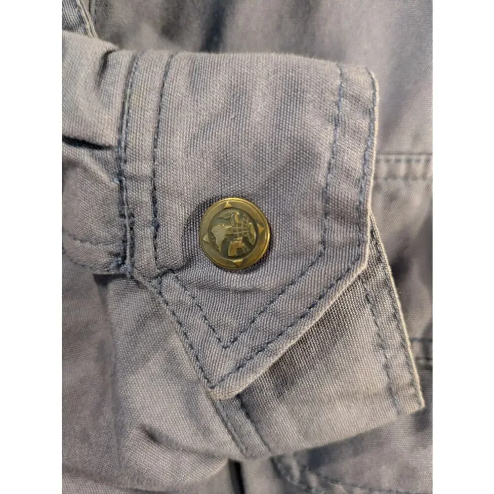 Eddie Bauer Vintage Chore Coat, Barn Jacket Leather Collar Utility Workwear - Picture 13 of 14